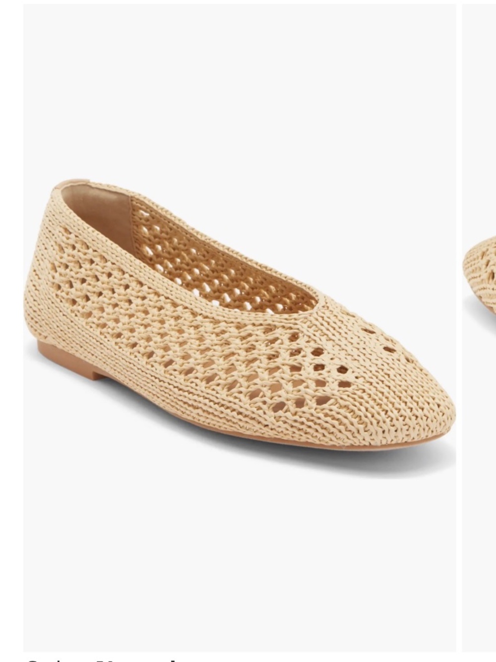 Nordstrom Rack Monroe Woven Almond Toe Flats Tan